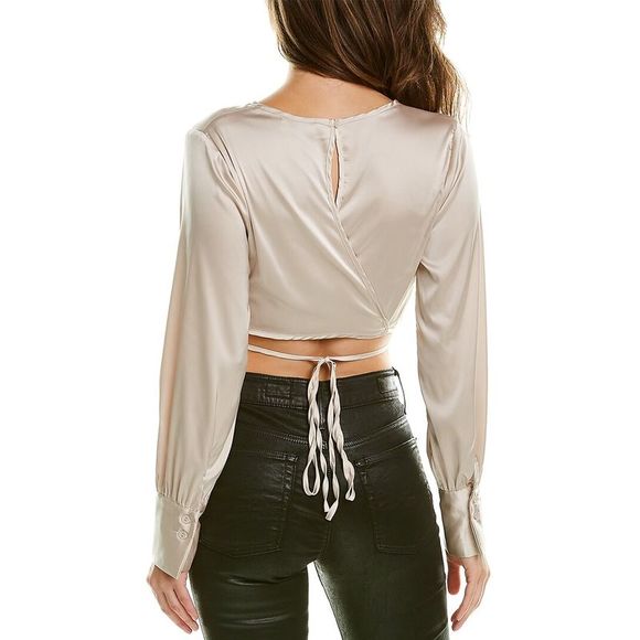 Dnt Womens Open Back Top, Gold - Picture 2 of 3